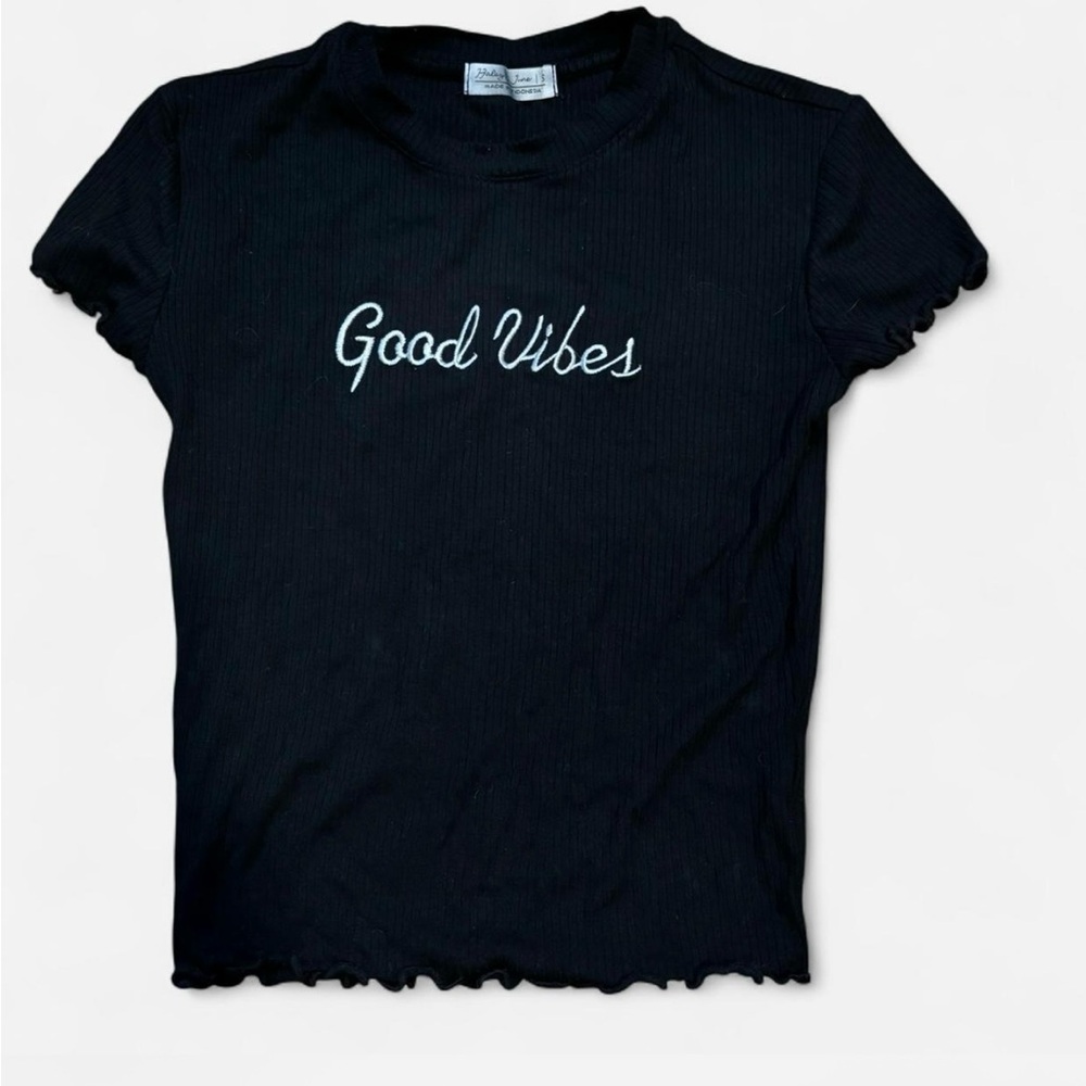 Black Good Vibes Crop Top